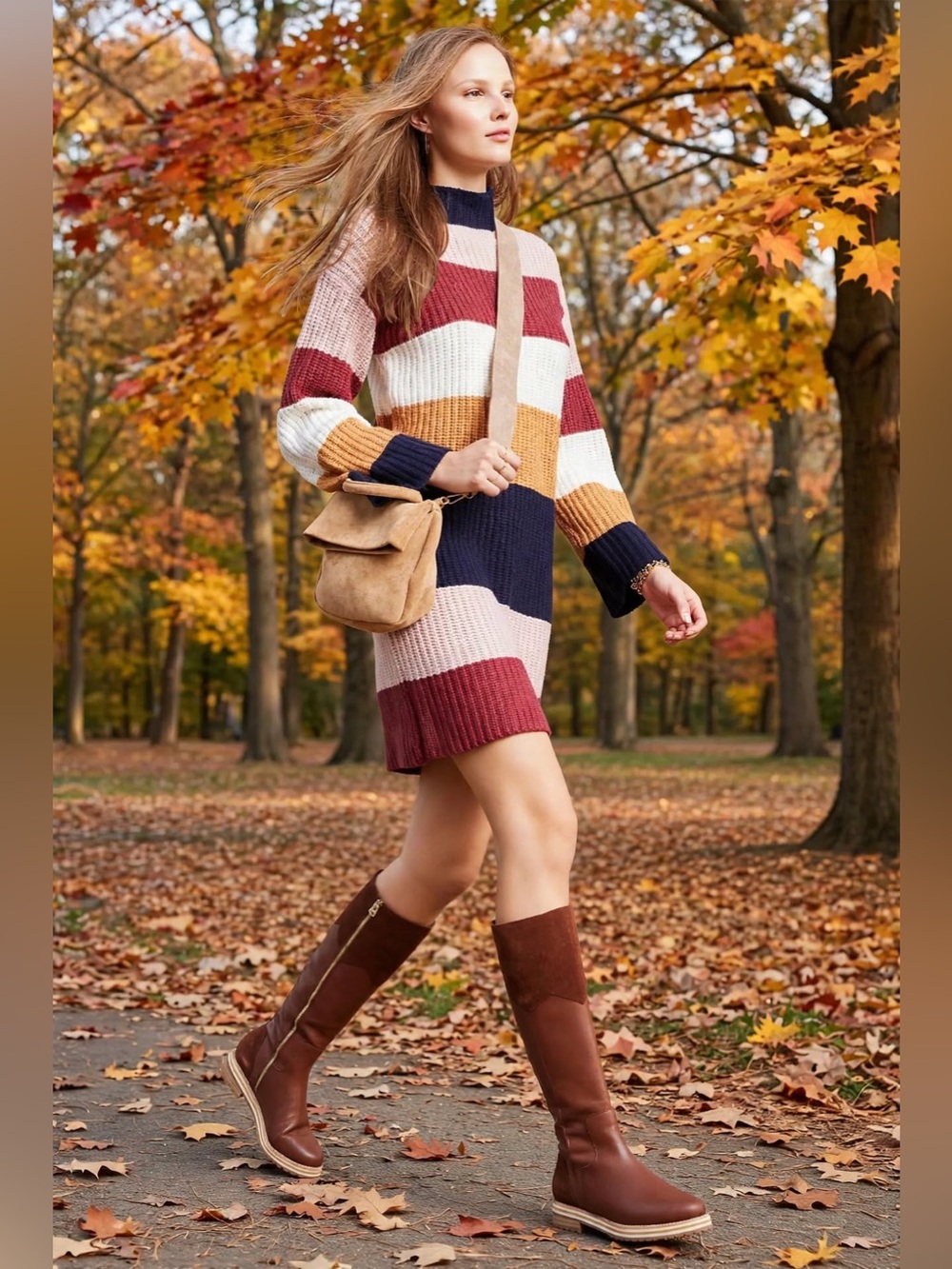 Anthropologie Striped Knit Sweater Dress in Multi-Color in size small.